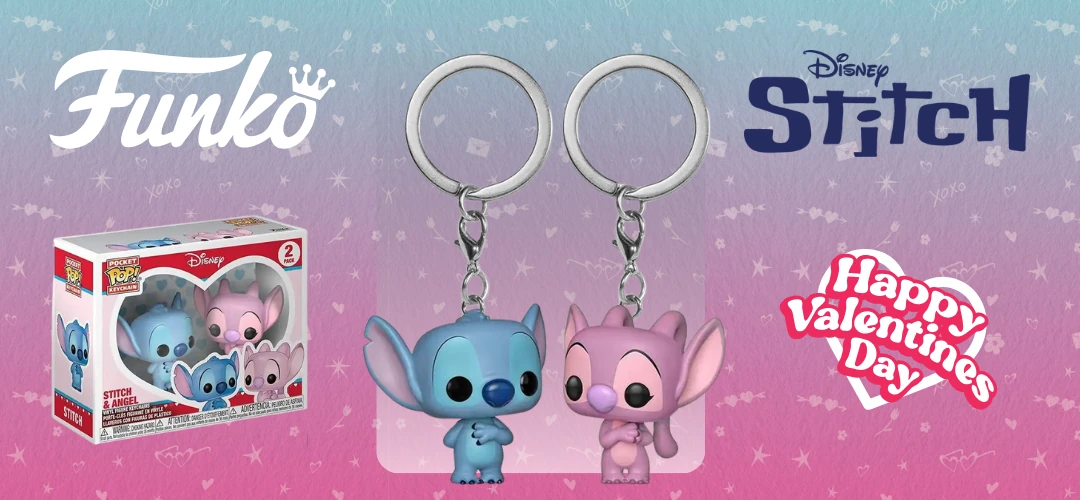 Žepni POP paket 2 obeska za ključe Disney Stitch & Angel banner