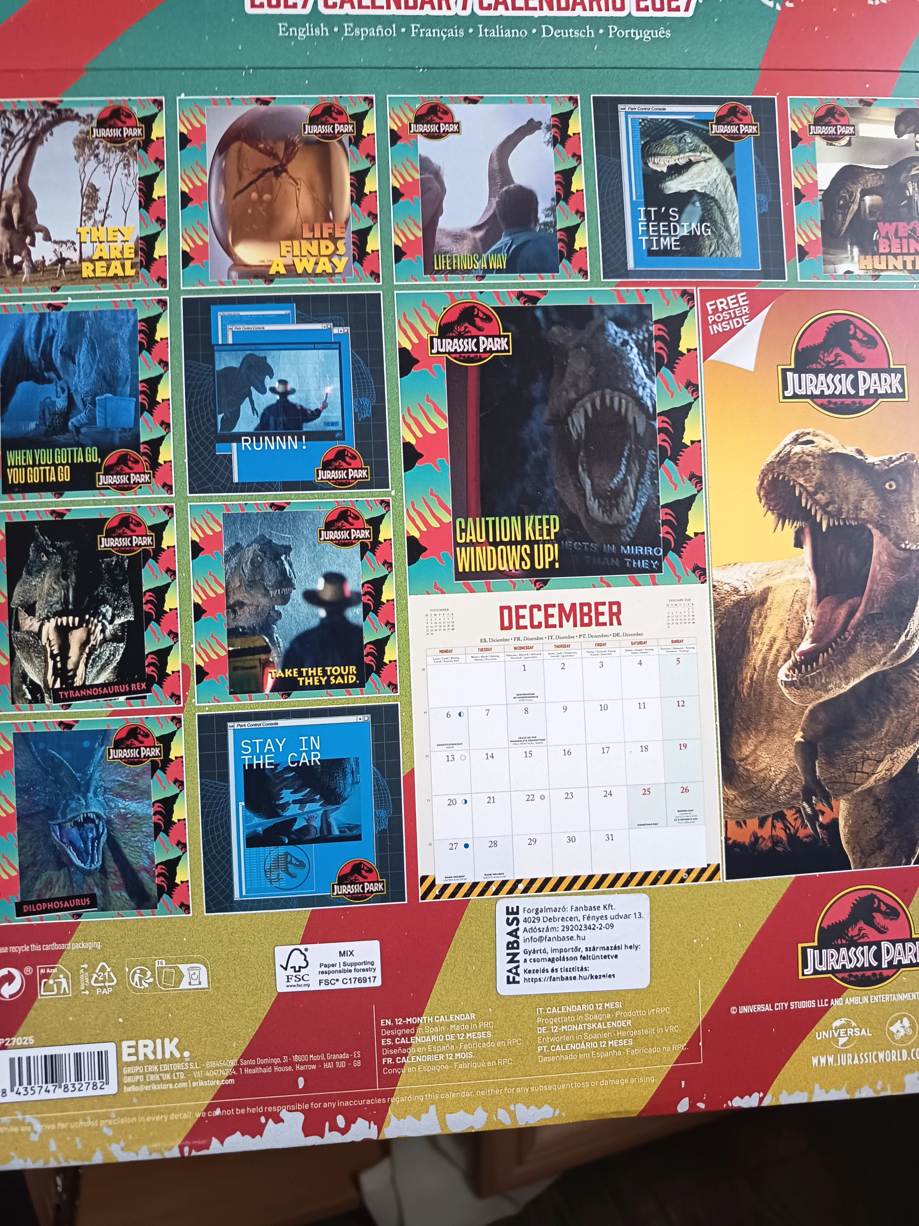 Jurassic Park 2027 stenski koledar 30 x 30 cm fotografija izdelka