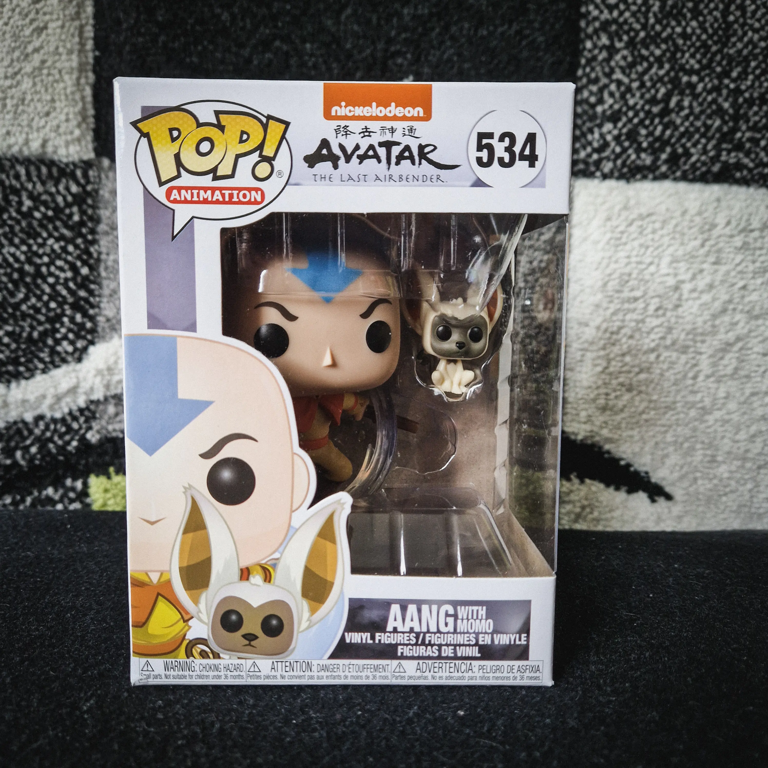 Avatar The Last Airbender POP! Animacija vinilna figura Aang w/ Momo 9 cm fotografija izdelka