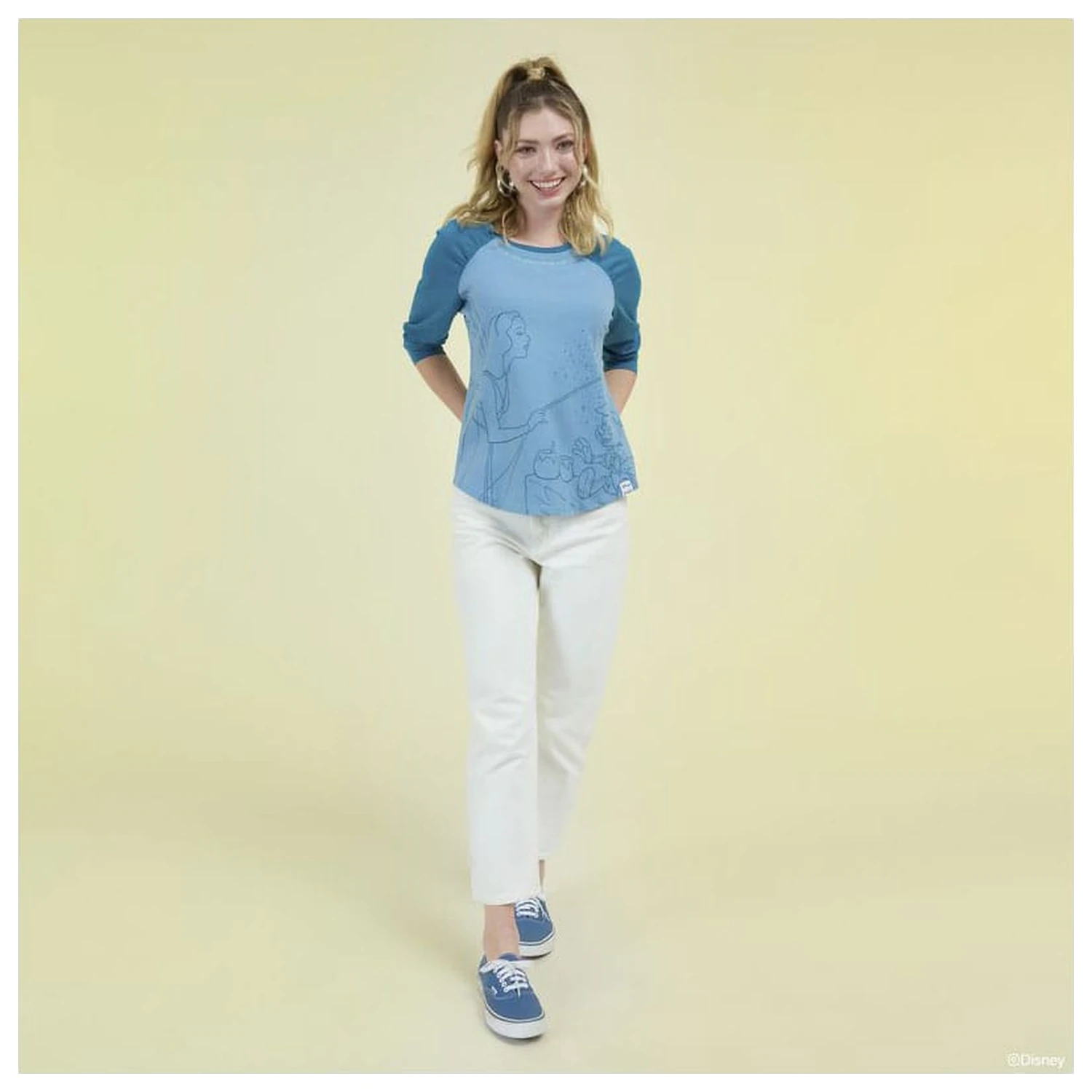 Pinocchio by Loungefly Tee majica Unisex Blue Fairy nagubani raglan rokav fotografija izdelka