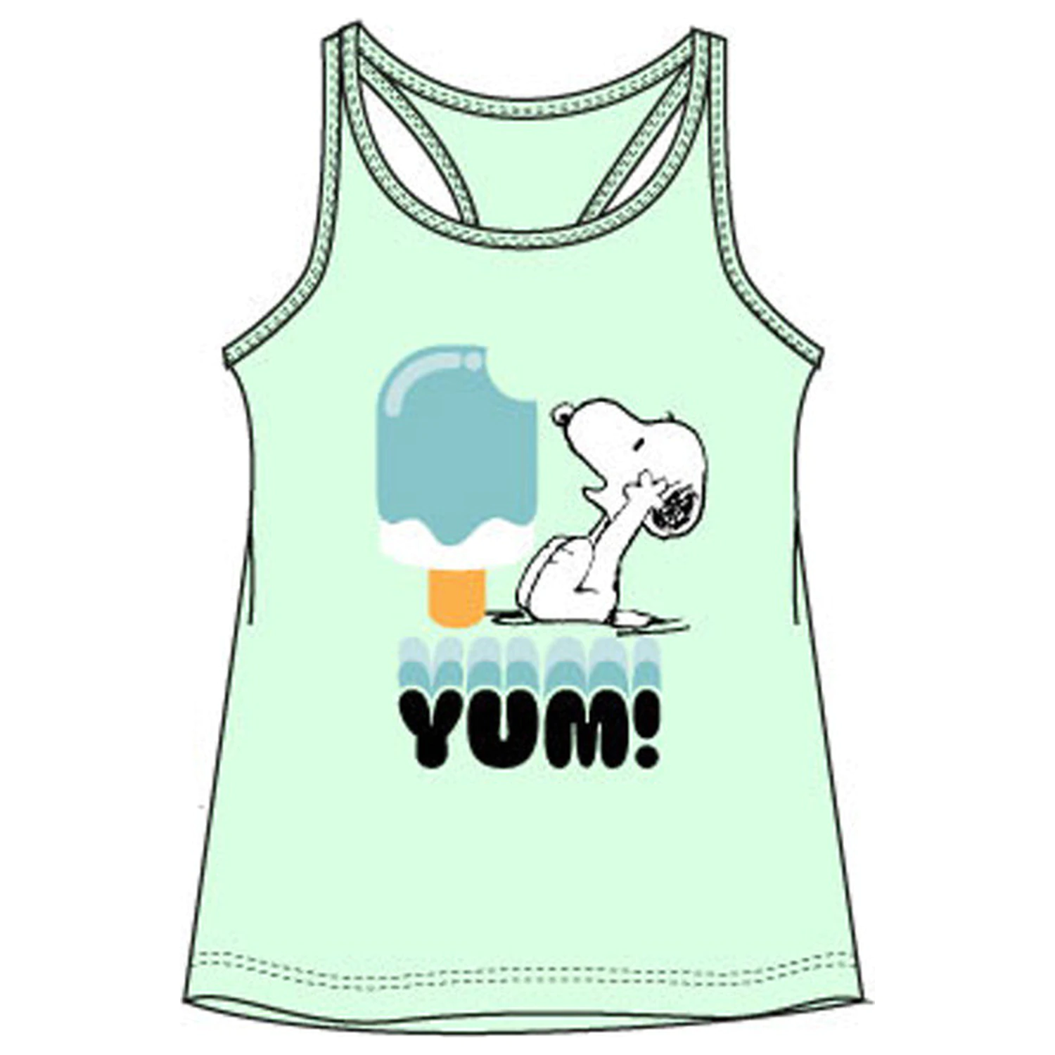 Snoopy Yum Zelena Otroška majica Zgornji del fotografija izdelka