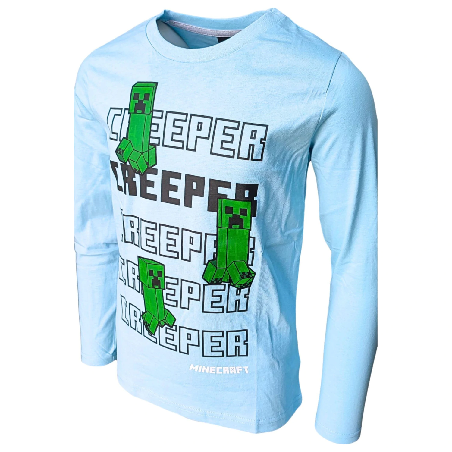Minecraft Creeper Otroška majica z dolgimi rokavi zgornji del fotografija izdelka