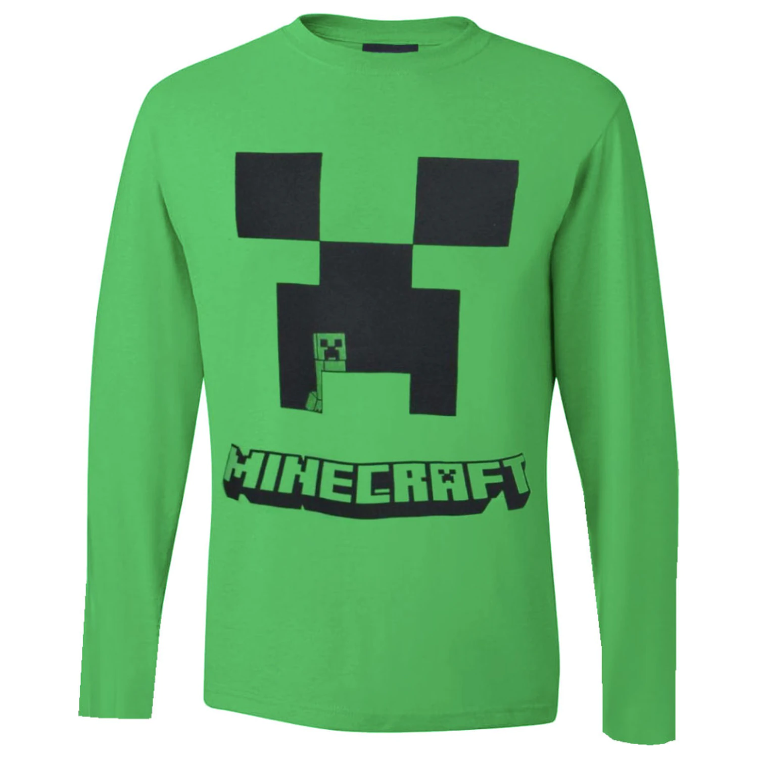 Minecraft Creeper Green Otroška majica z dolgimi rokavi, zgornji del fotografija izdelka