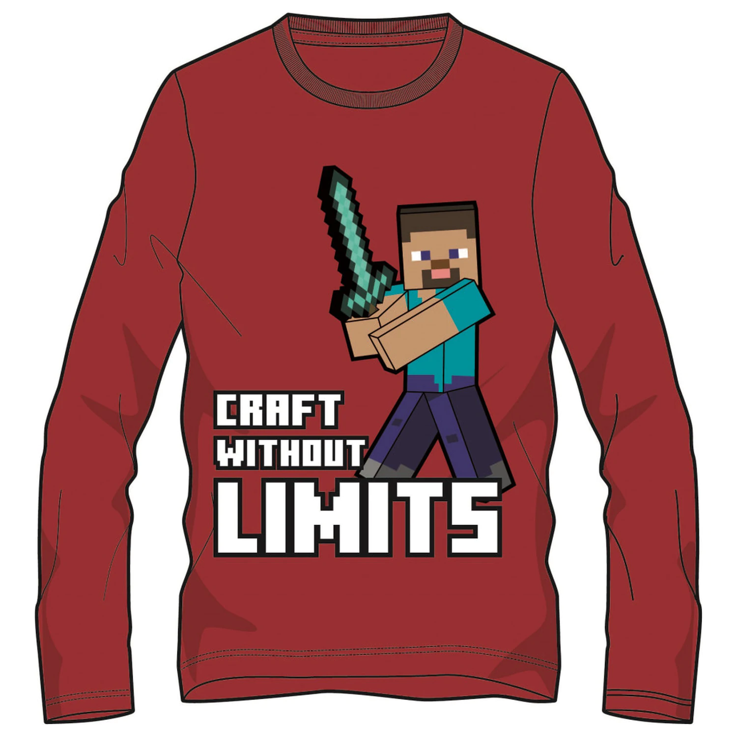 Minecraft Without Limits Kids' dolga T-majica z dolgimi rokavi, Zgornji del fotografija izdelka