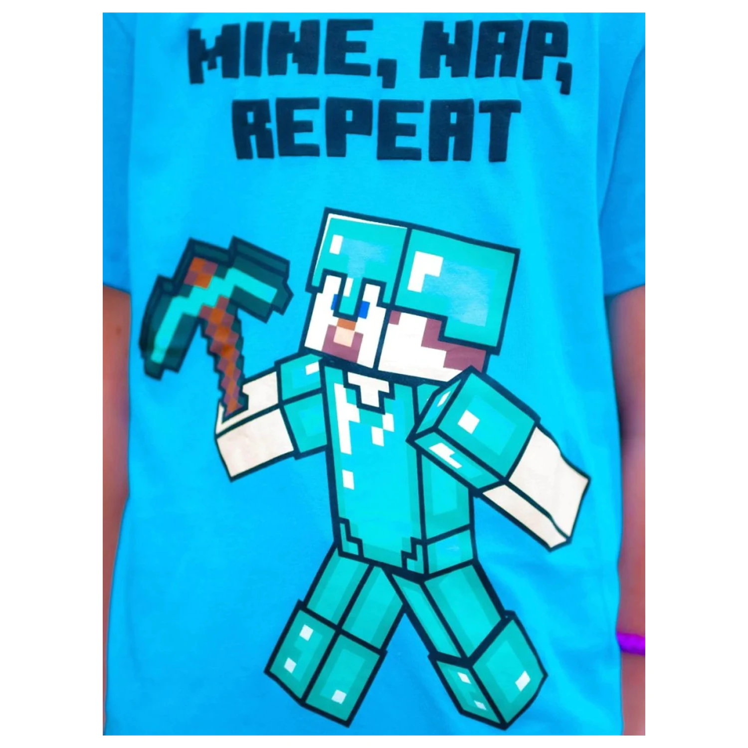 Minecraft Mine Day Repeat Otroška kratka pižama fotografija izdelka