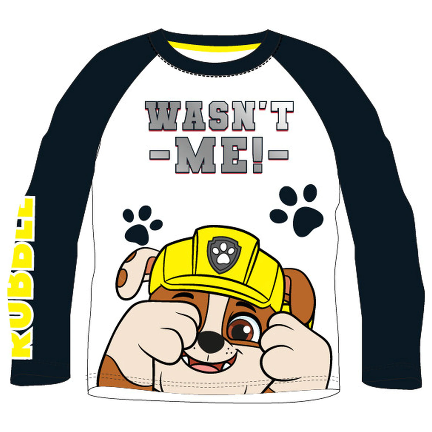 PAW Patrol Črna Otroška Majica z dolgimi rokavi, Zgornji del fotografija izdelka