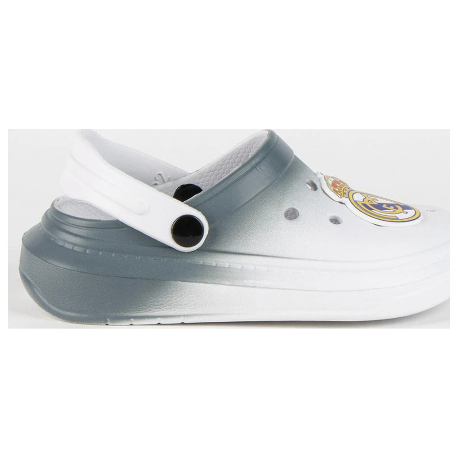 Real Madrid Coat of Arms Bele otroške copate, klompe fotografija izdelka