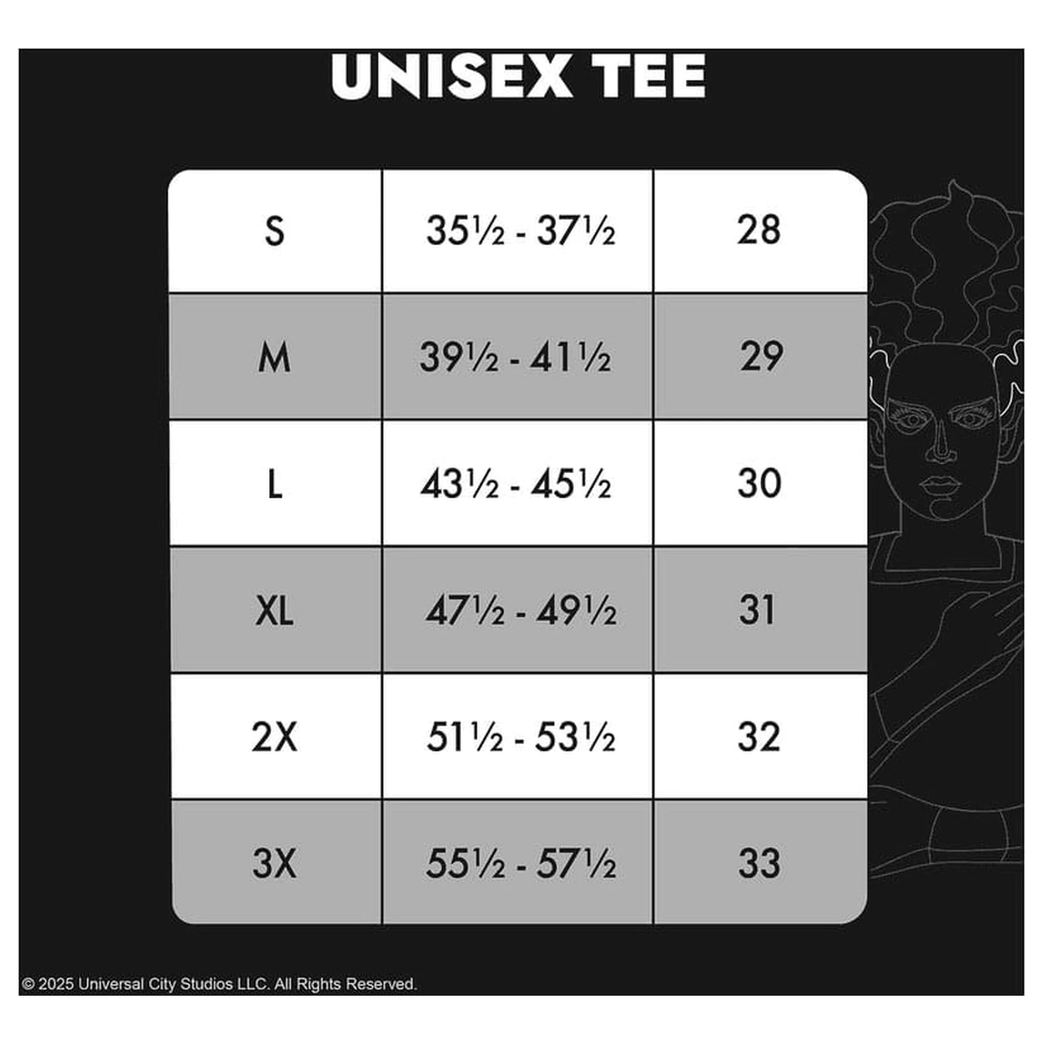 Universal Monsters by Loungefly majica T-shirt Unisex Bride of Frankenstein fotografija izdelka