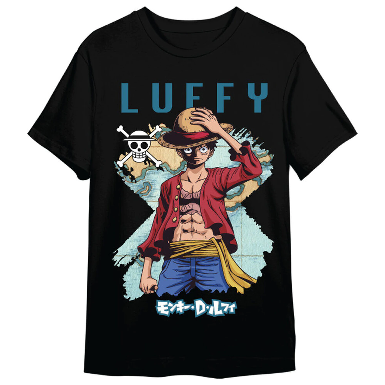 One Piece Monkey D. Luffy zemljevid odrasla majica fotografija izdelka