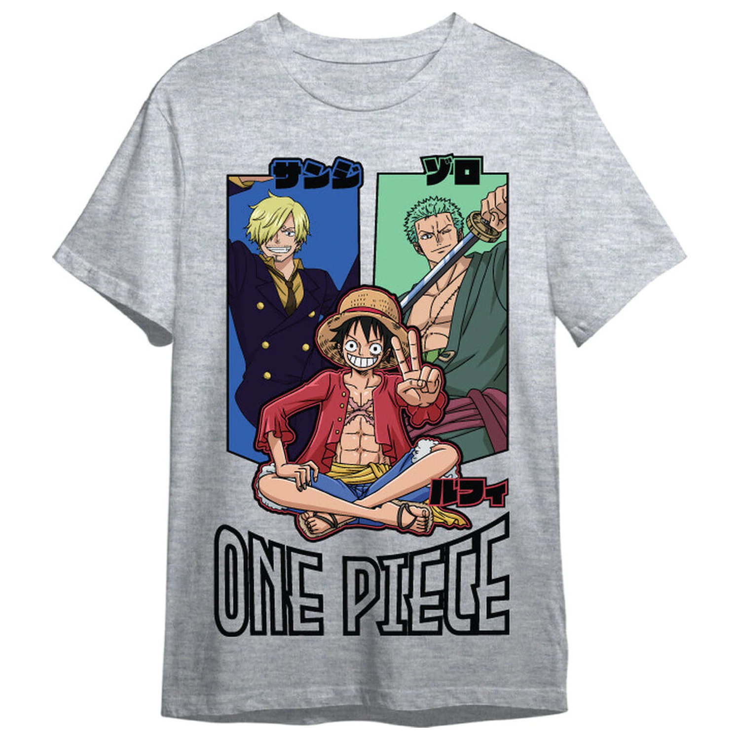 One Piece Monkey D. Luffy, Roronoa Zoro & Sanji odrasla majica s kratkimi rokavi fotografija izdelka