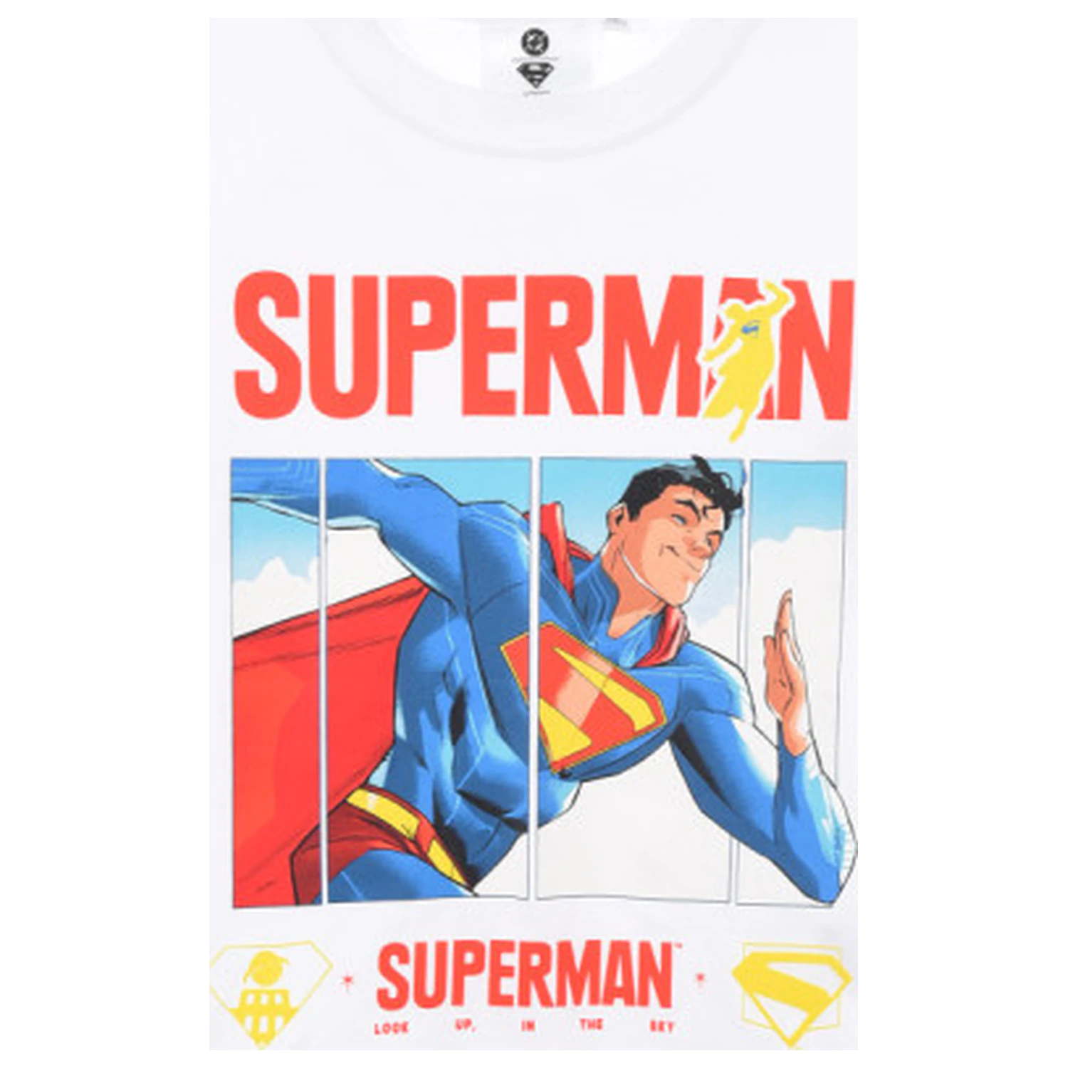 Superman White otroška majica z dolgimi rokavi, zgornji del fotografija izdelka