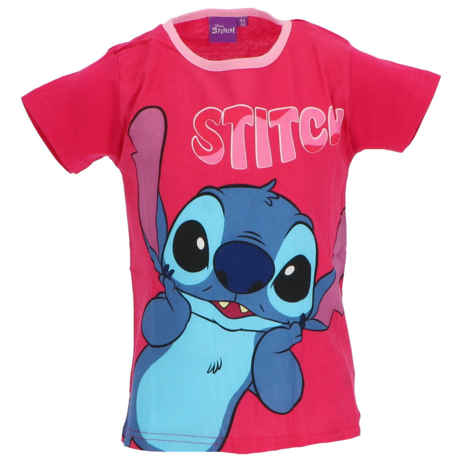 Stitch Surprised Pink otroška majica s kratkimi rokavi, top fotografija izdelka