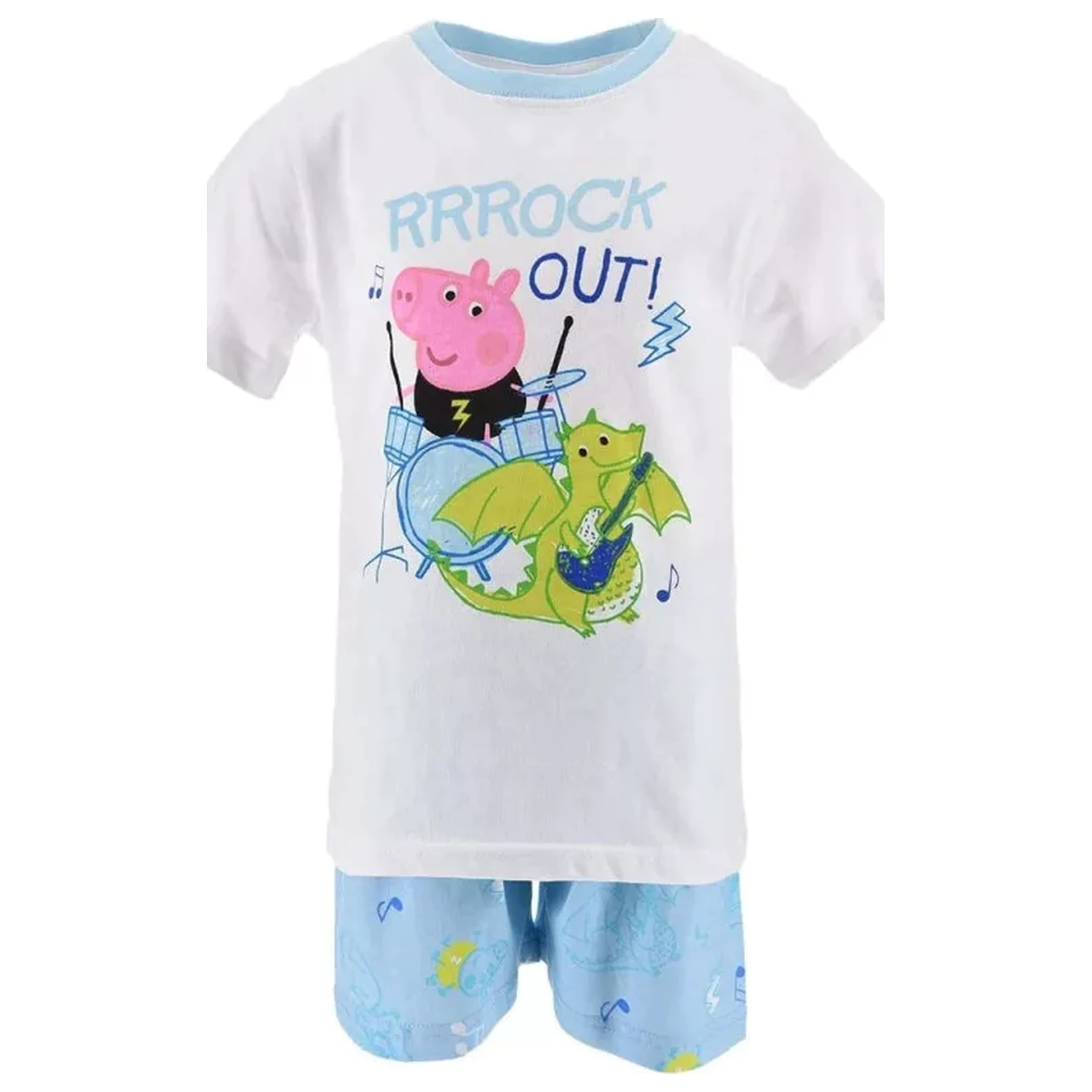 Peppa Pig Rock Out White Otroške Kratke Pižame fotografija izdelka