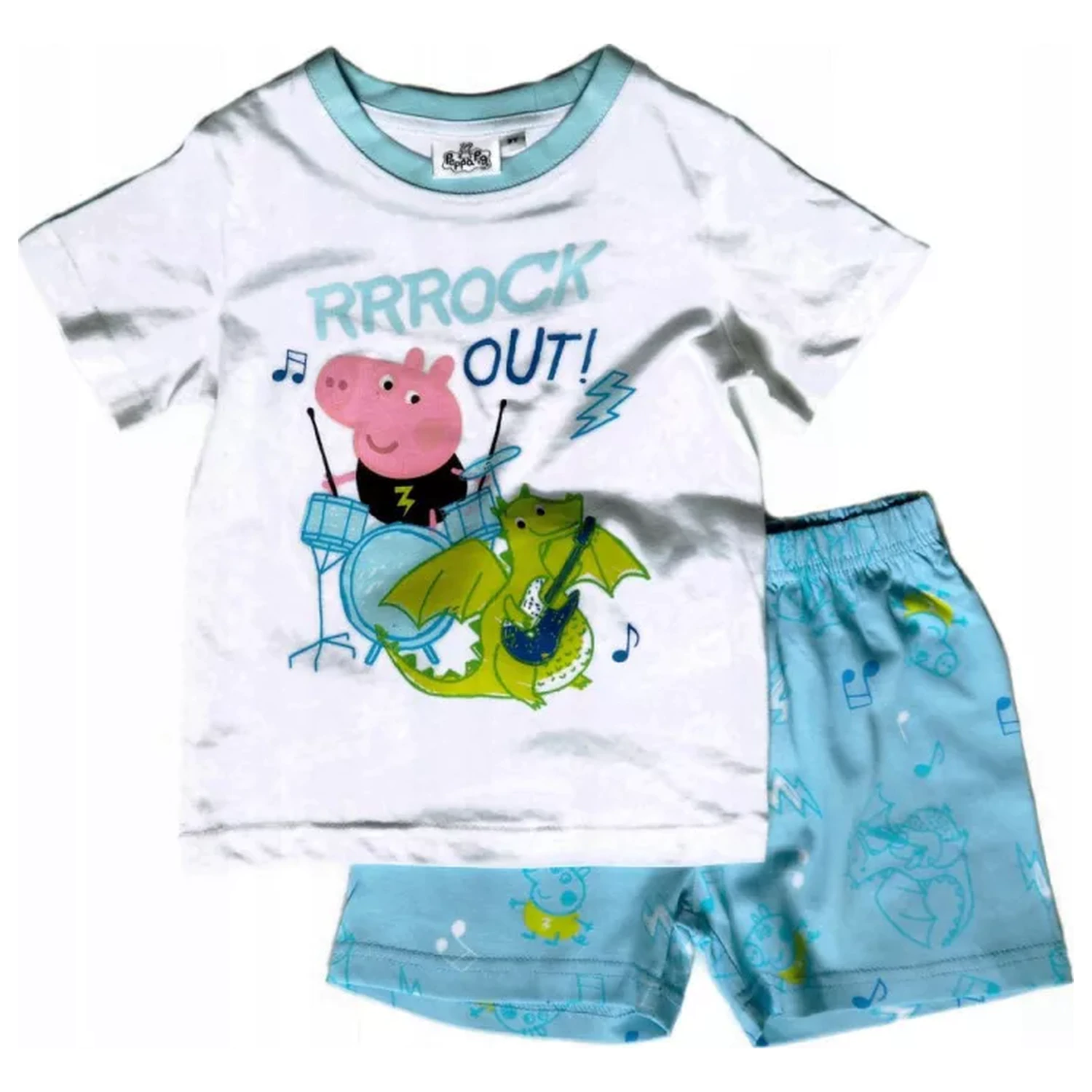 Peppa Pig Rock Out White Otroške Kratke Pižame fotografija izdelka