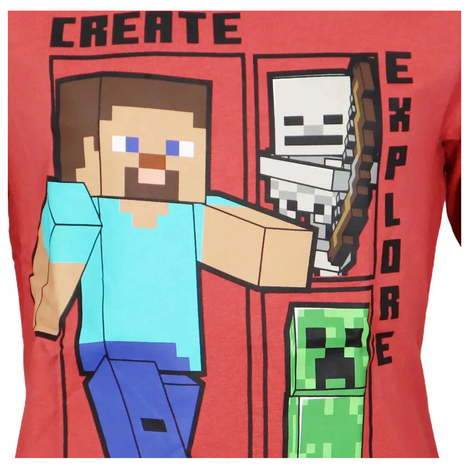 Minecraft Create Rdeča majica z dolgimi rokavi za otroke fotografija izdelka
