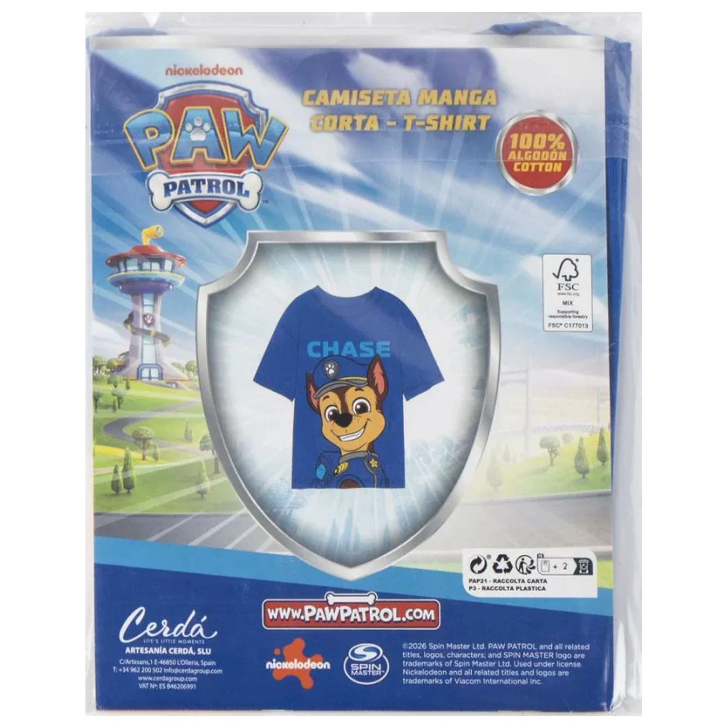PAW Patrol Blue Chase otroška majica s kratkimi rokavi, top fotografija izdelka