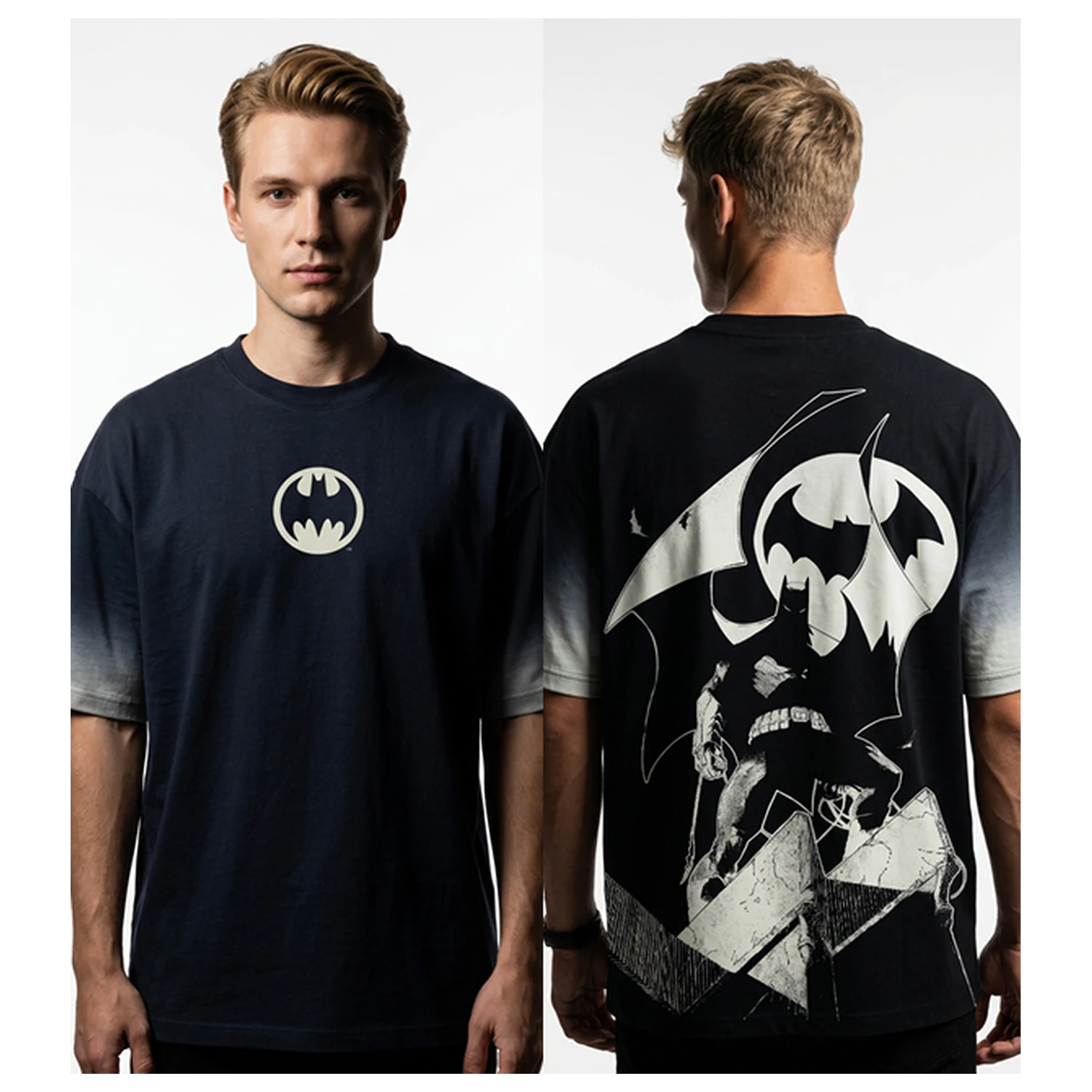 DC Batsignal In The Dark moška oversize majica fotografija izdelka