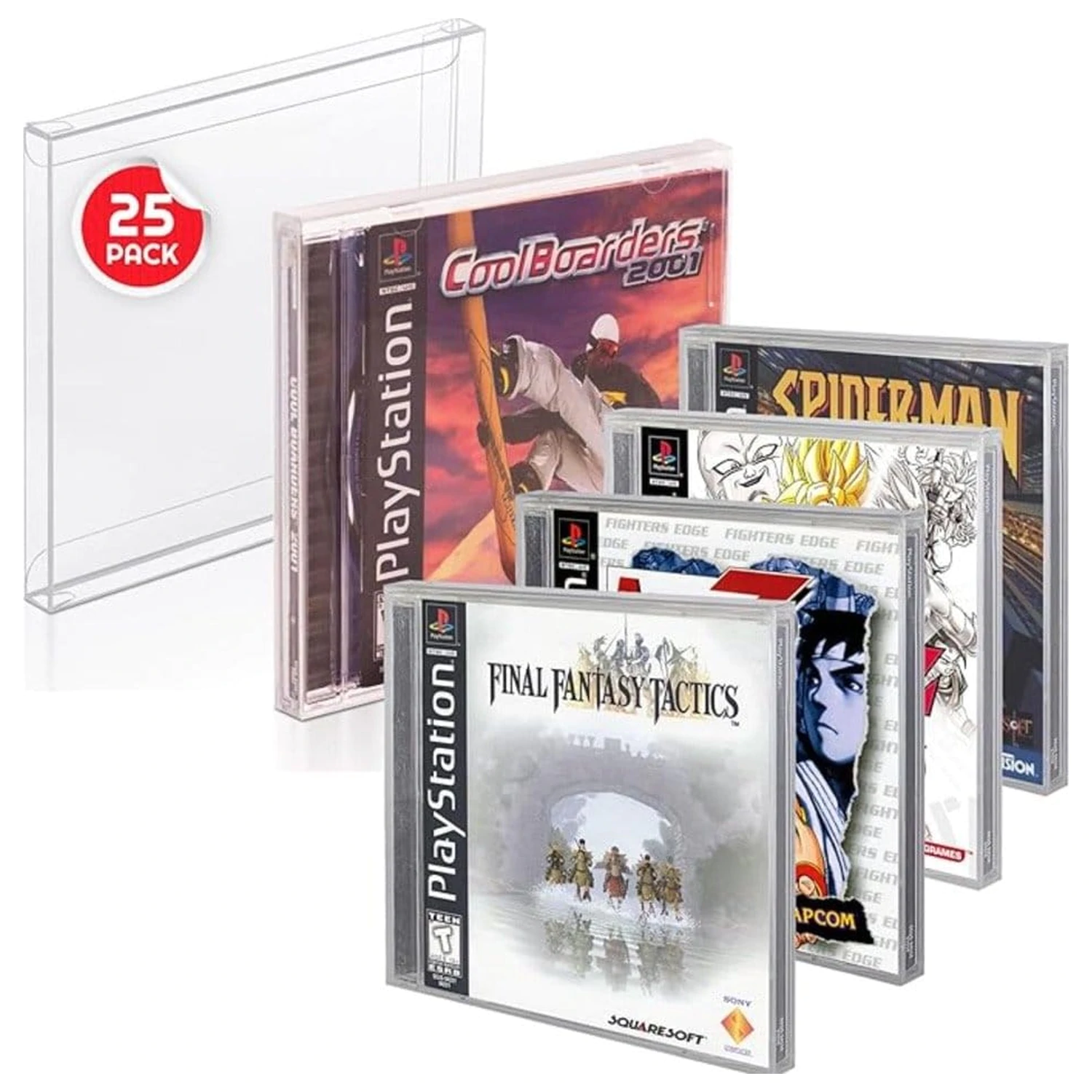 PET Zaščita 25-paket za PS1/Single CD/Dreamcast (Jewel Case) Igre fotografija izdelka