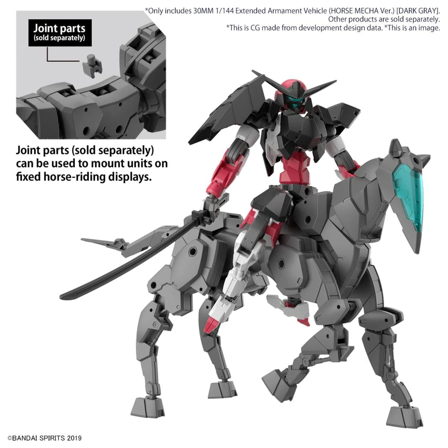 30MM 1/144 Extended Armament Vozilo (Konjski mecha) Temni Model Komplet fotografija izdelka