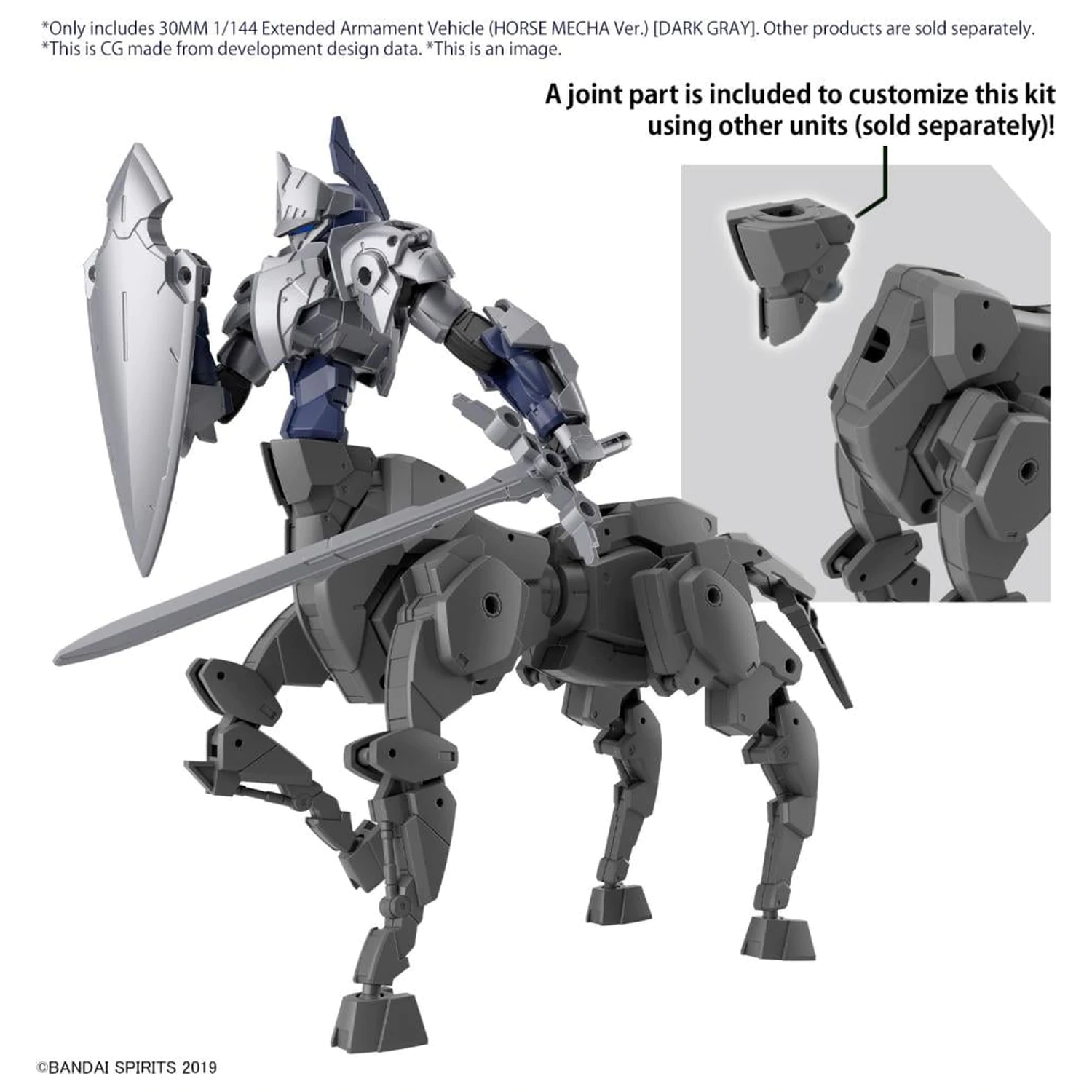 30MM 1/144 Extended Armament Vozilo (Konjski mecha) Temni Model Komplet fotografija izdelka