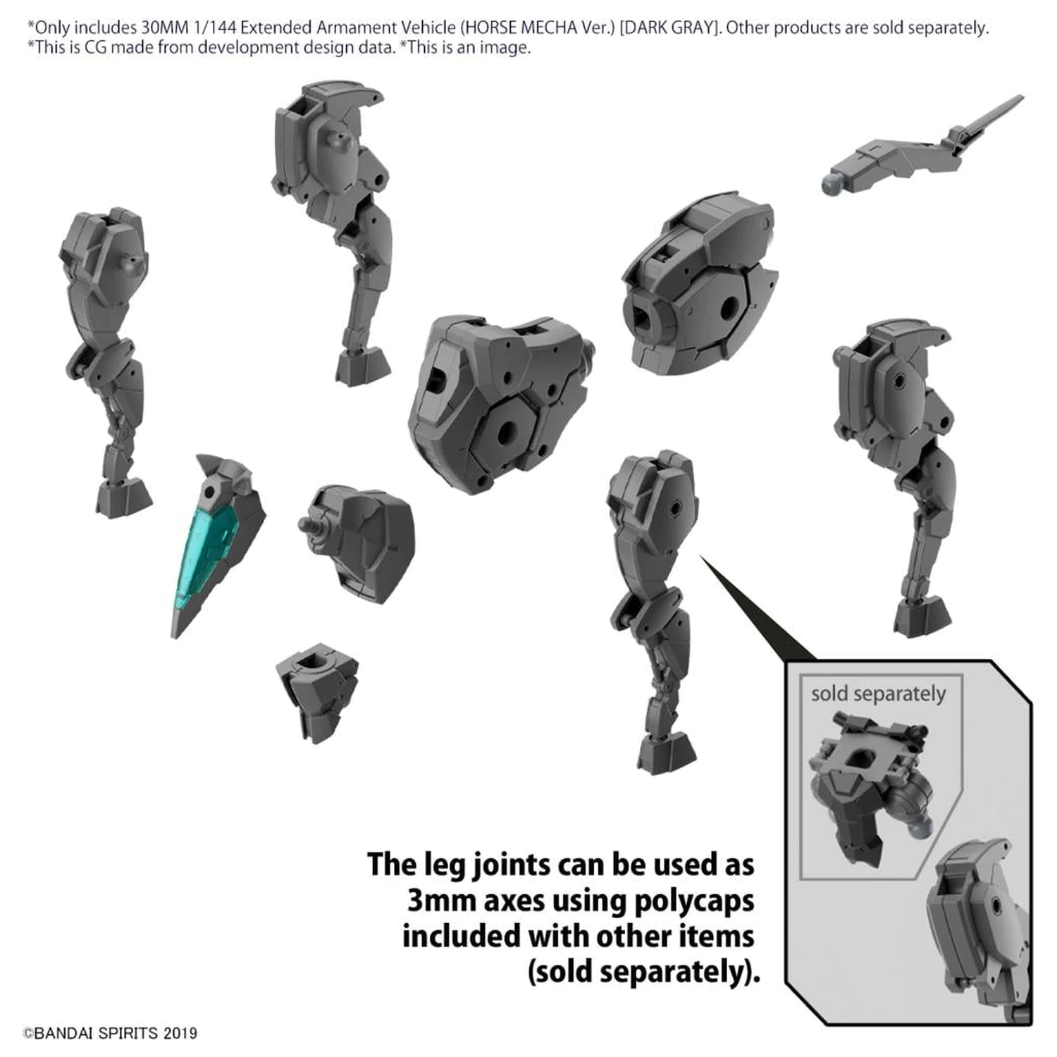 30MM 1/144 Extended Armament Vozilo (Konjski mecha) Temni Model Komplet fotografija izdelka