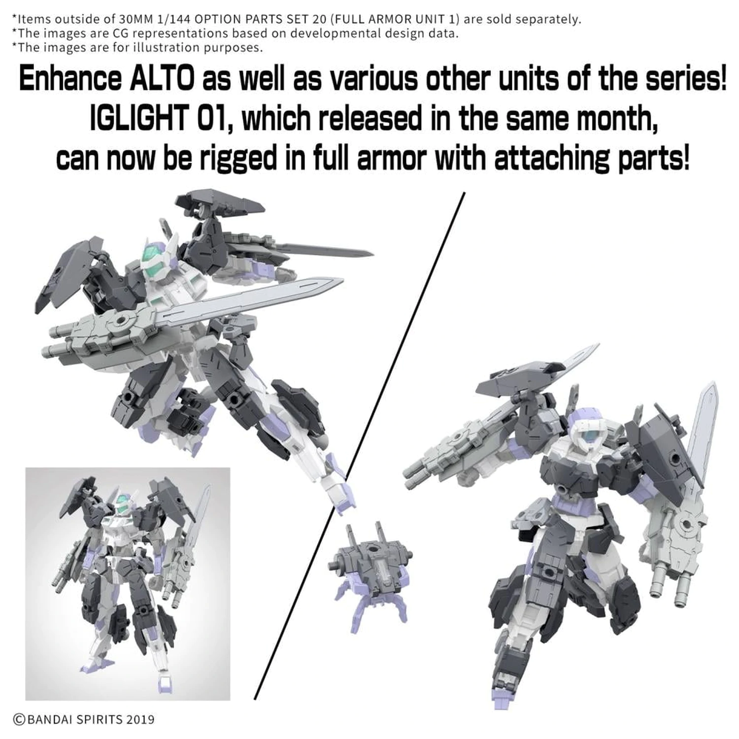 30MM 1/144 komplet dodatnih delov 20 (Full Armor Unit 1) Model Kit fotografija izdelka
