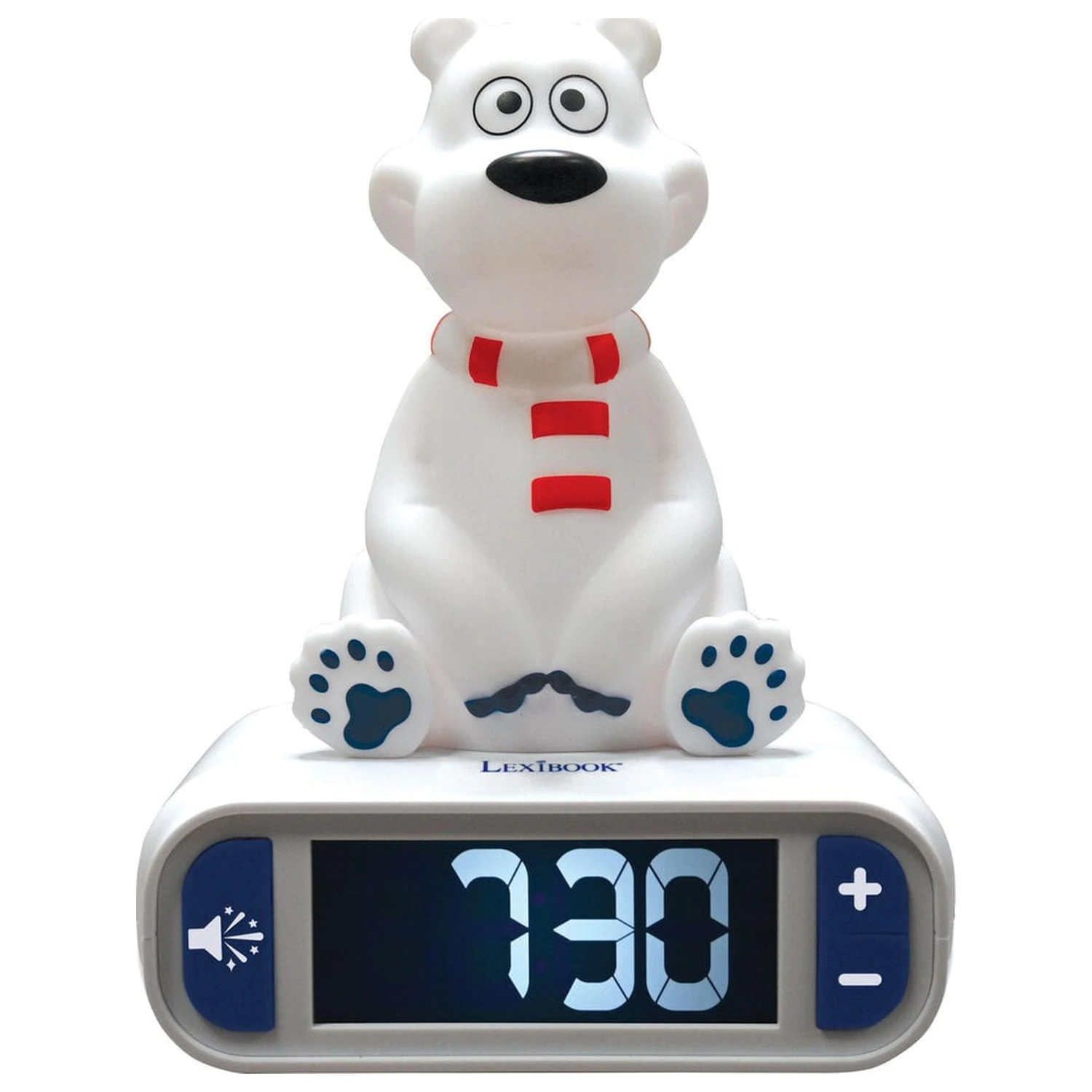 Digitalna budilka z nočno lučko v obliki 3D polarnega medveda fotografija izdelka