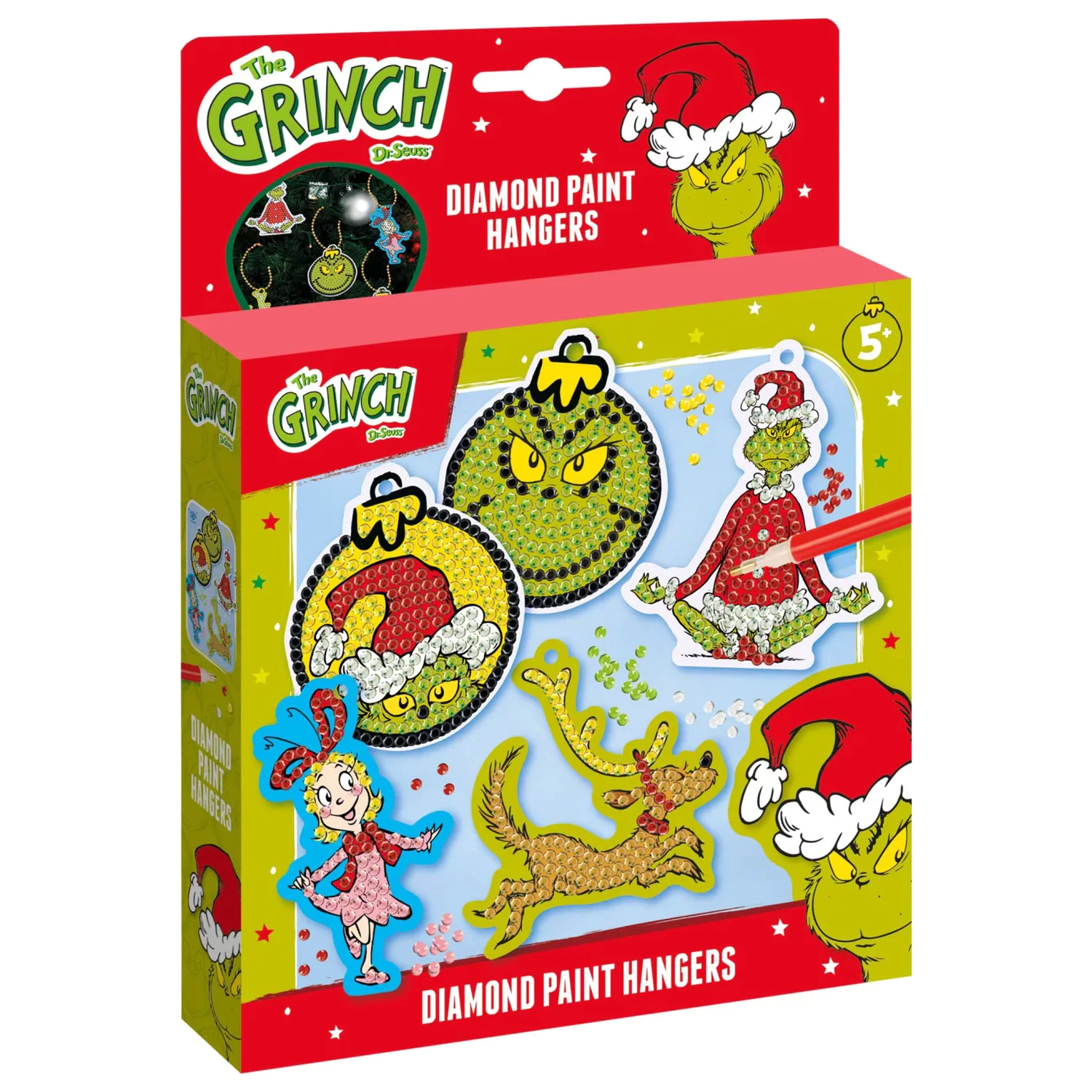 The Grinch Dr. Seuss Diamond Eye Set z obešalnikom fotografija izdelka
