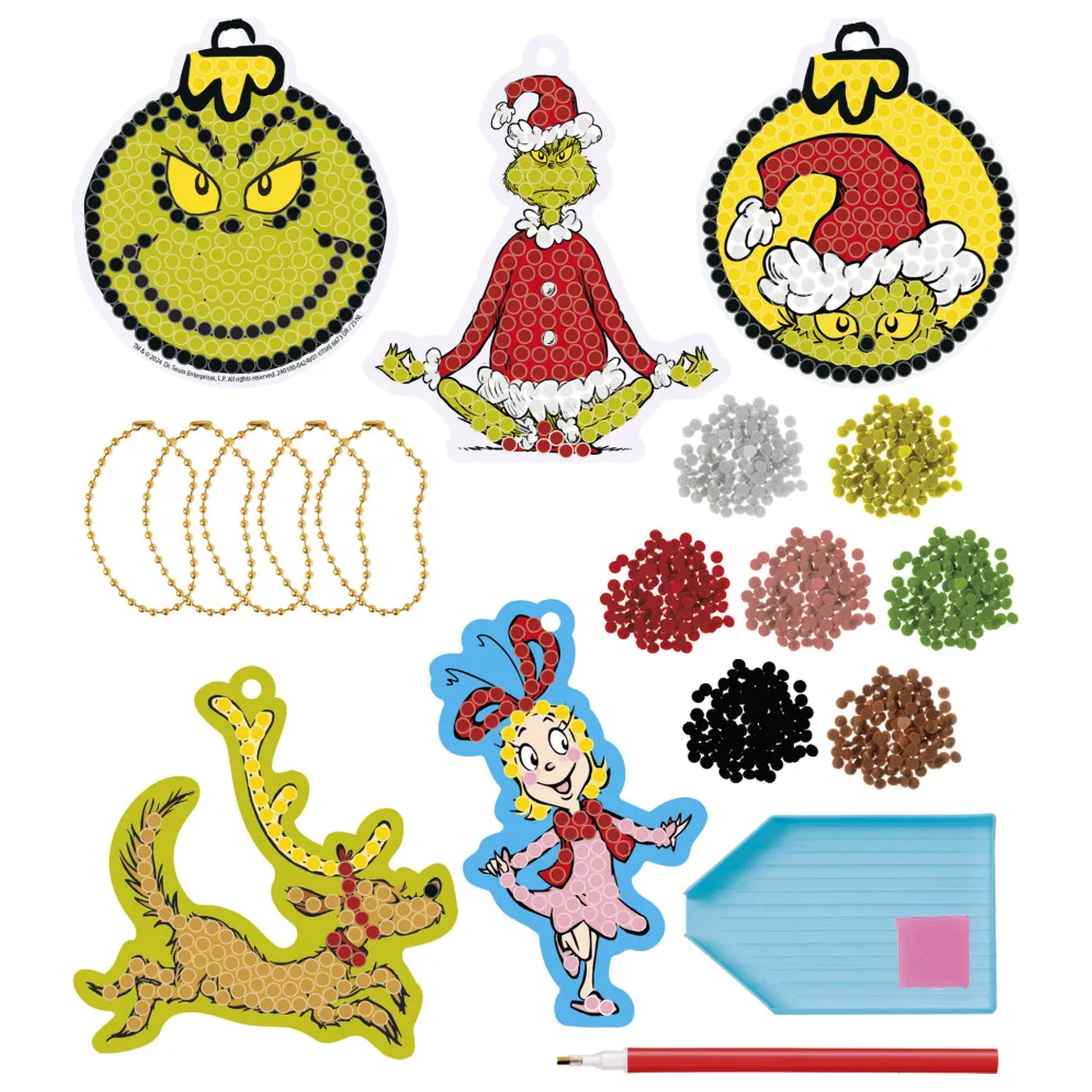 The Grinch Dr. Seuss Diamond Eye Set z obešalnikom fotografija izdelka