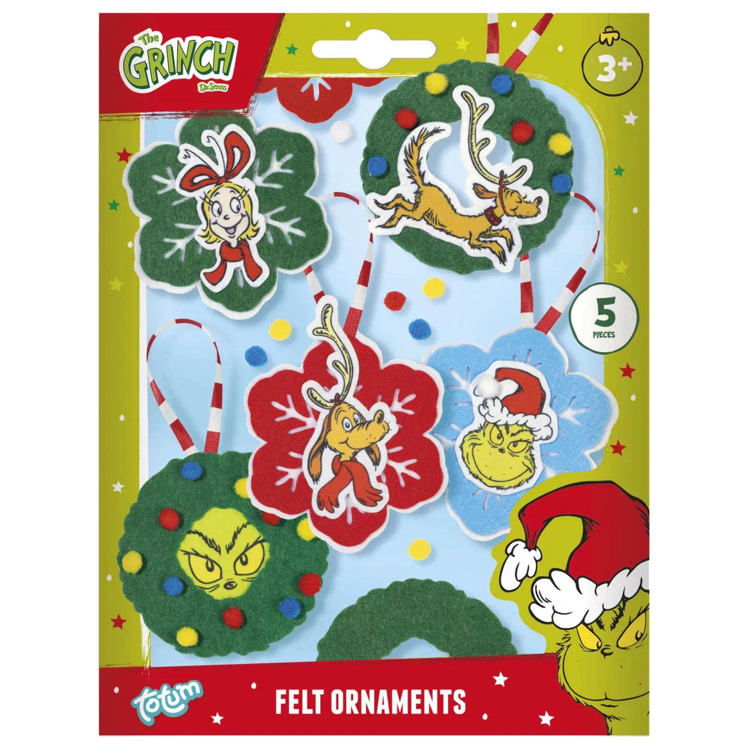 The Grinch Dr. Seuss božični okraski za smrečico 5-delni set fotografija izdelka