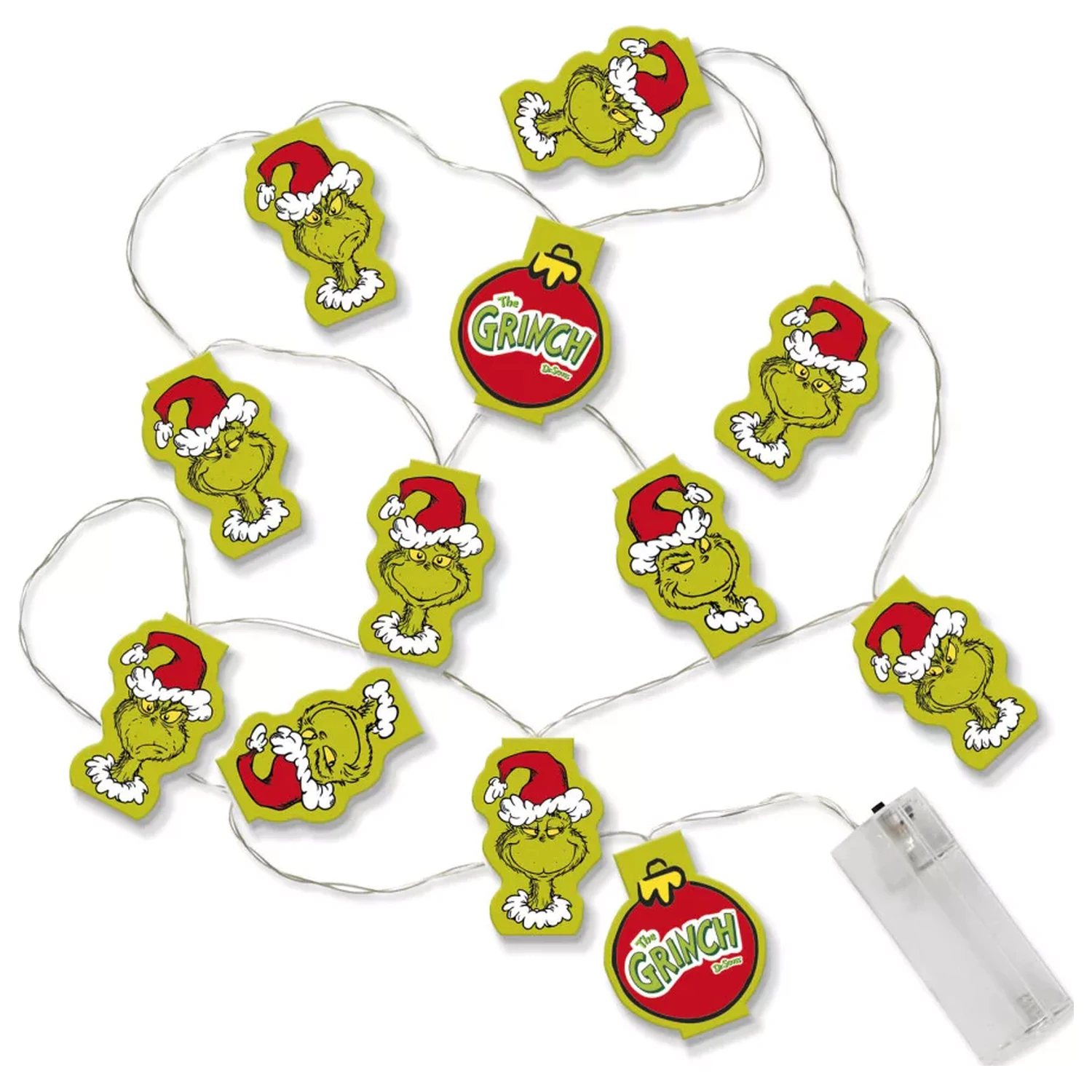 The Grinch Dr Seuss božične LED lučke v vrvici fotografija izdelka