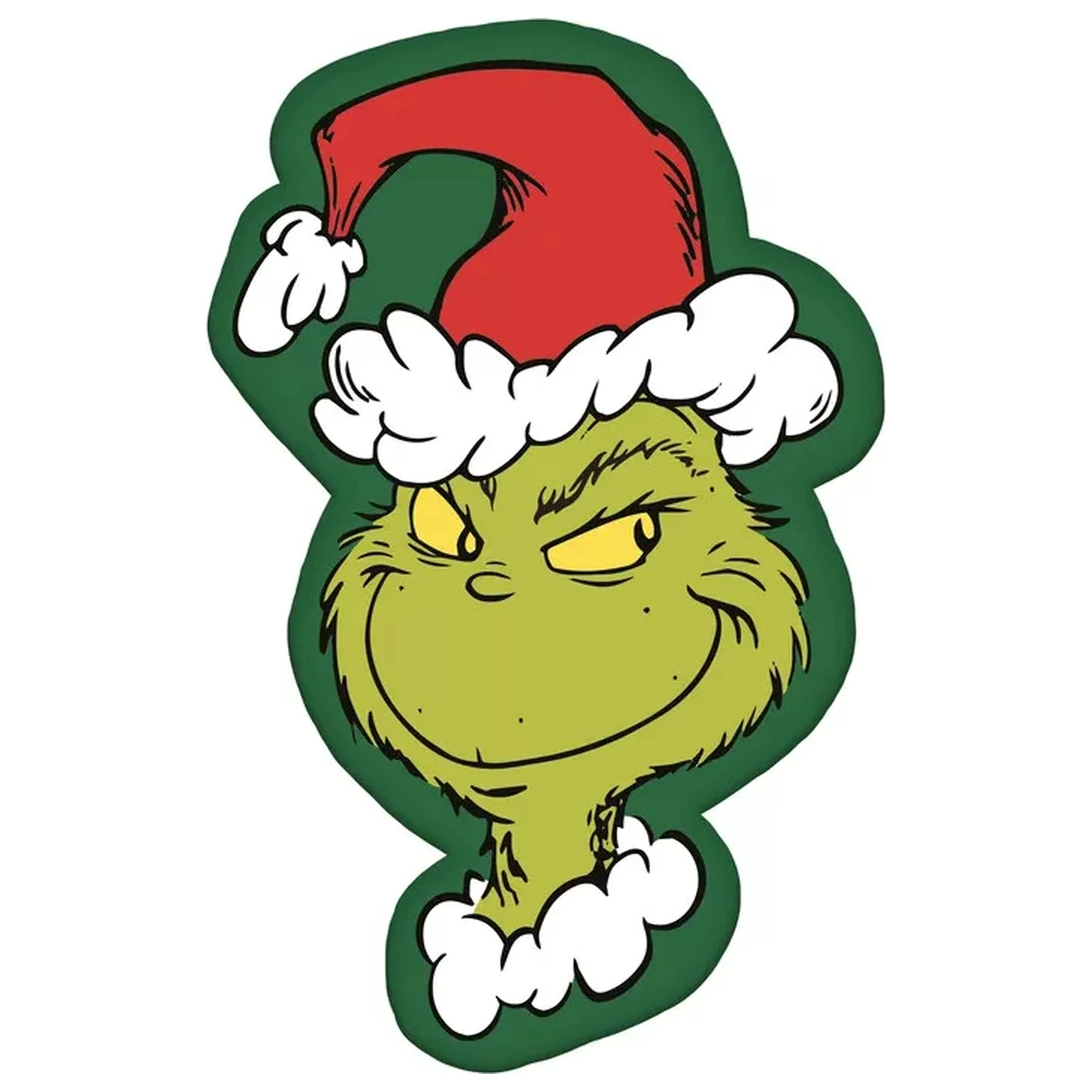 The Grinch Green Smile Shaped blazina, okrasna blazina 36x23 cm fotografija izdelka