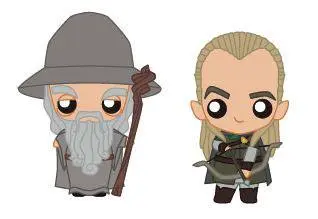 Lord of the Rings Pokis Gumijaste Mini Figurice Gandalf & Legolas 6 cm fotografija izdelka