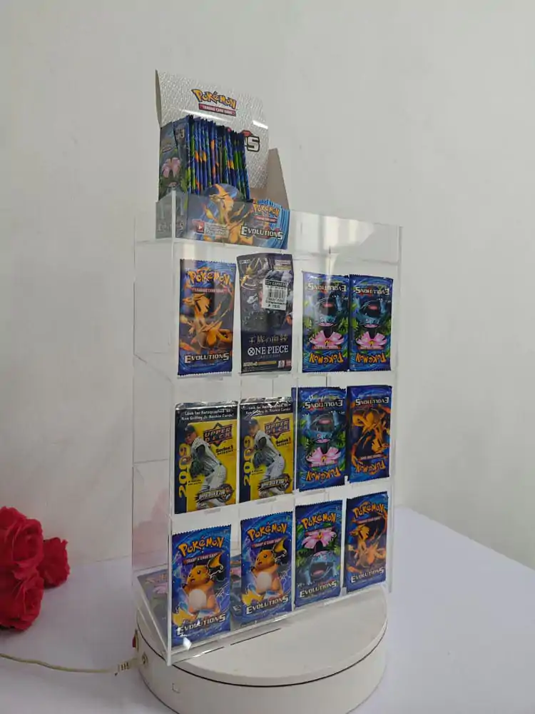 Akrilno namizno stojalo za pakete kart za trgovanje fotografija izdelka