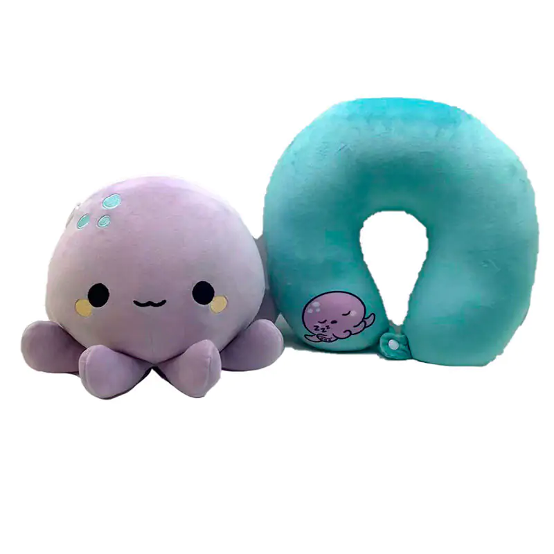 Adoramals Octopus Swapseazzz potovalni vzglavnik + plišasta igrača fotografija izdelka