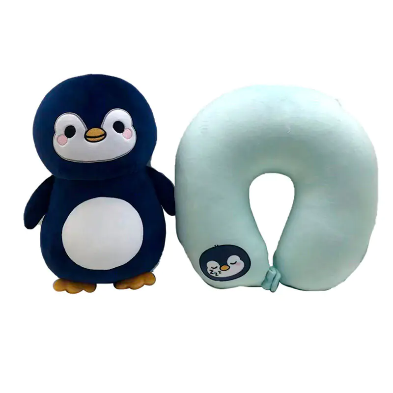 Adoramals Penguin Swapseazzz potovalni vzglavnik + plišasta igrača fotografija izdelka