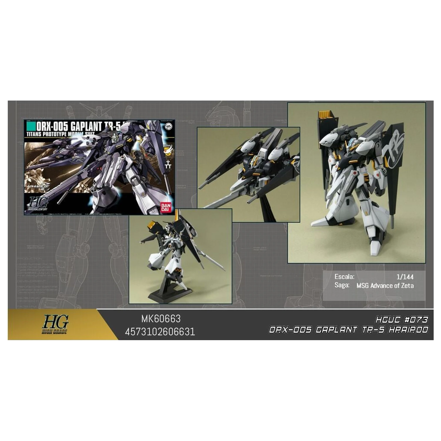 Advance of Zeta The Flag of Titans ORX-005 Gaplant TR-5 Hrairoo Model Komplet HGUC 1/144 fotografija izdelka