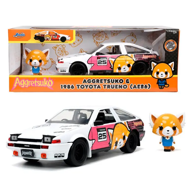 Aggretsuko 1986 Toyota Trueno avto + figura Retsuko 1:24 fotografija izdelka