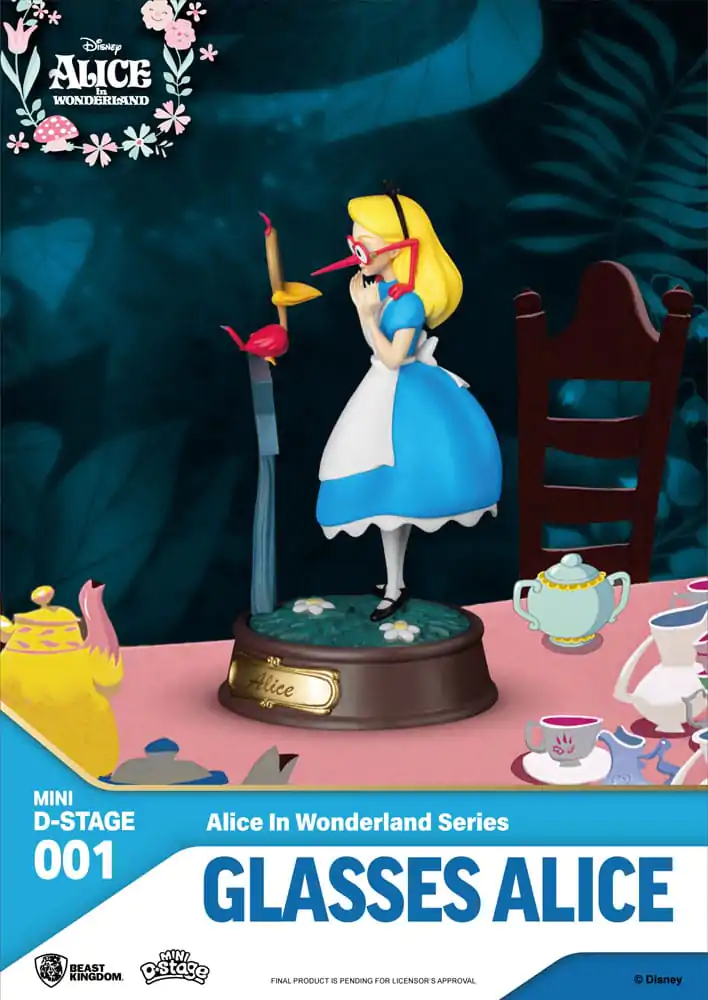 Alice in Wonderland Mini Diorama Stage PVC Kip Glasses Alice 10 cm fotografija izdelka