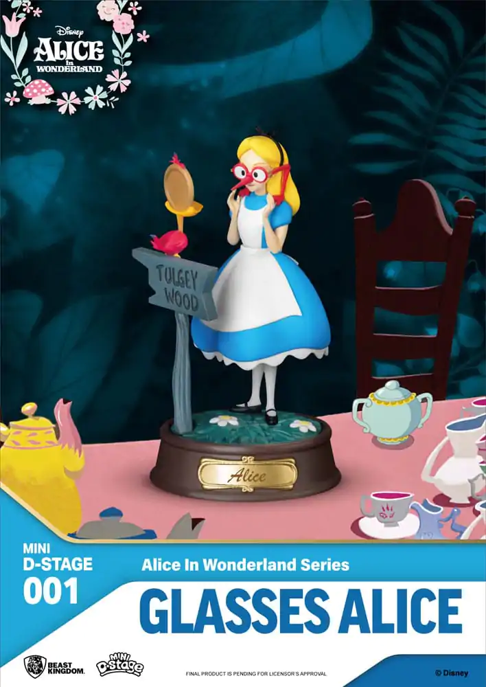 Alice in Wonderland Mini Diorama Stage PVC Kip Glasses Alice 10 cm fotografija izdelka