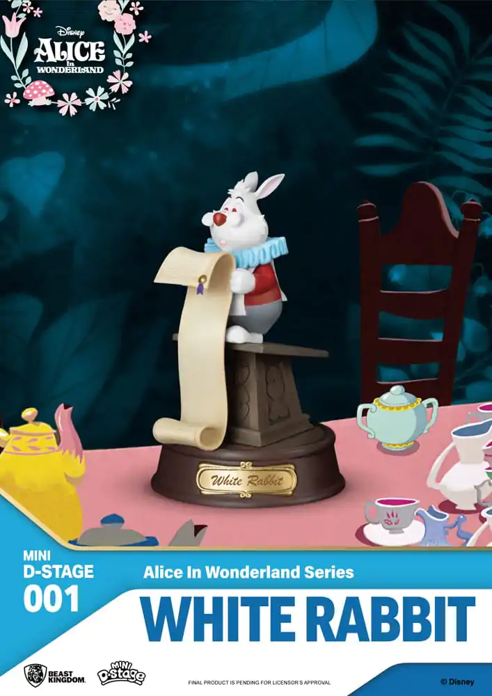 Alice in Wonderland Mini Diorama Stage PVC Kip Glasses White Rabbit 10 cm fotografija izdelka