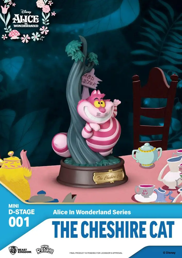Alice in Wonderland Mini Diorama Stage PVC kip The Cheshire Cat 10 cm fotografija izdelka