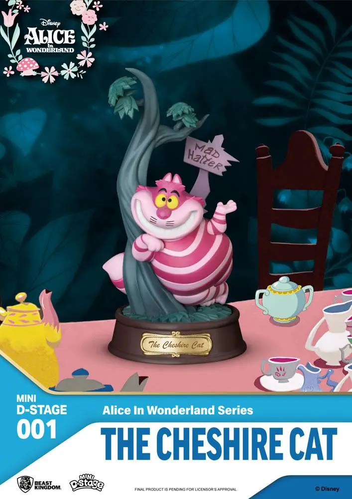 Alice in Wonderland Mini Diorama Stage PVC kip The Cheshire Cat 10 cm fotografija izdelka