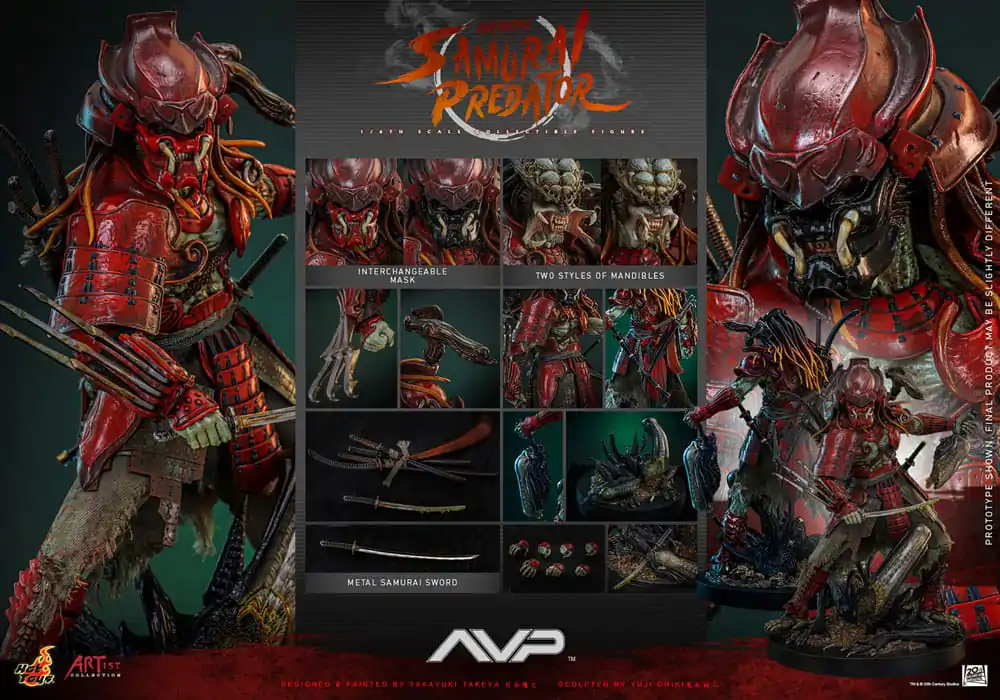 Alien vs. Predator Artist Collection akcijska figura 1/6 Akaoni Samurai Predator 35 cm fotografija izdelka
