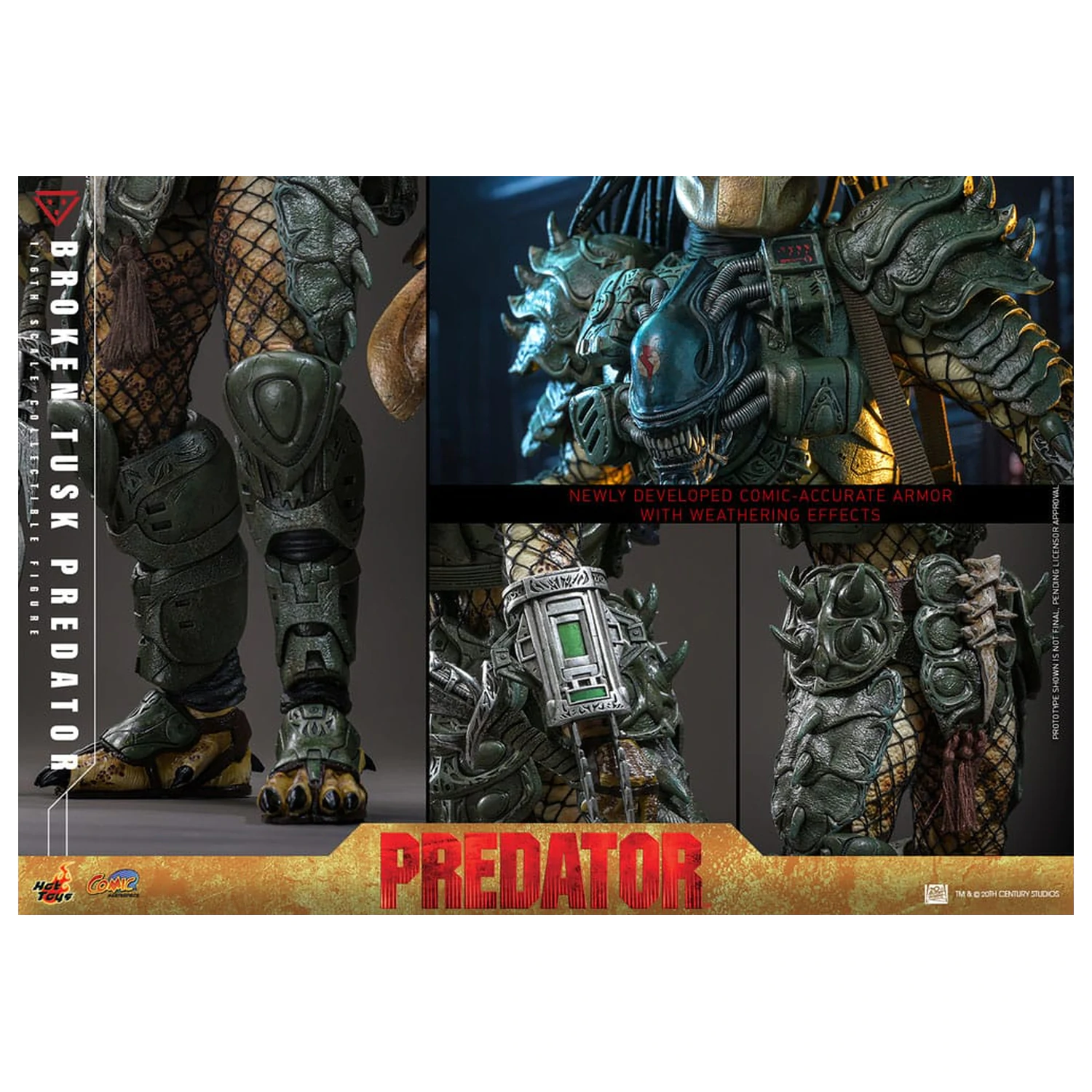 Alien vs. Predator Comic Masterpiece akcijska figura 1/6 Broken Tusk Predator 35 cm fotografija izdelka