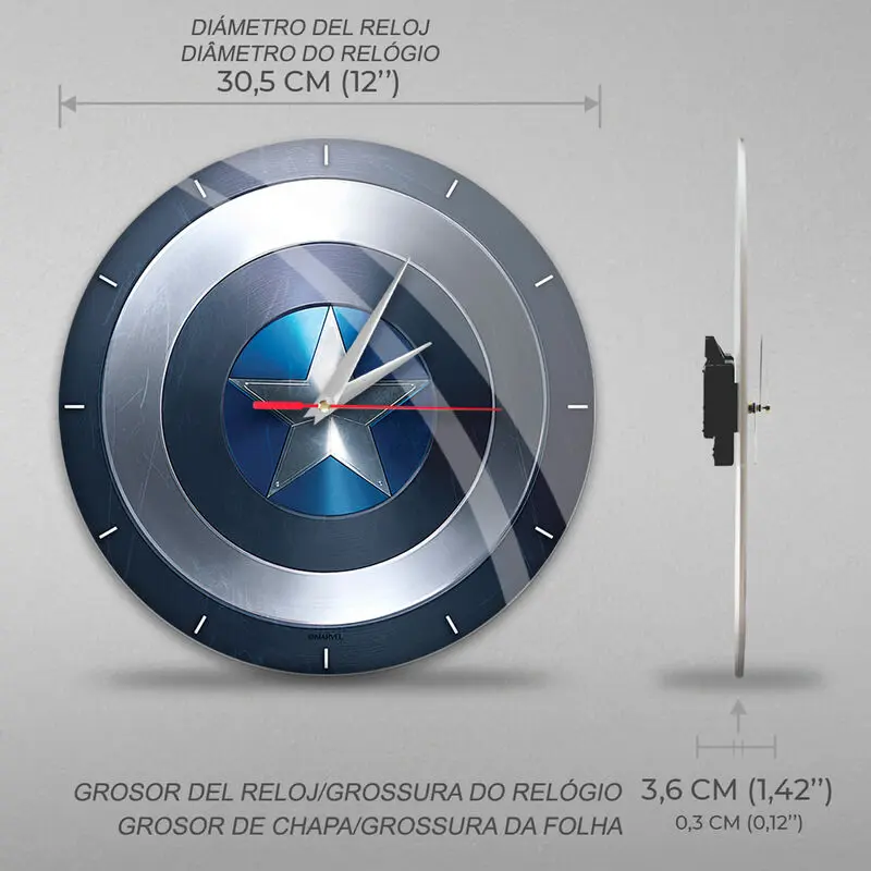 Marvel Captain America stenska ura fotografija izdelka
