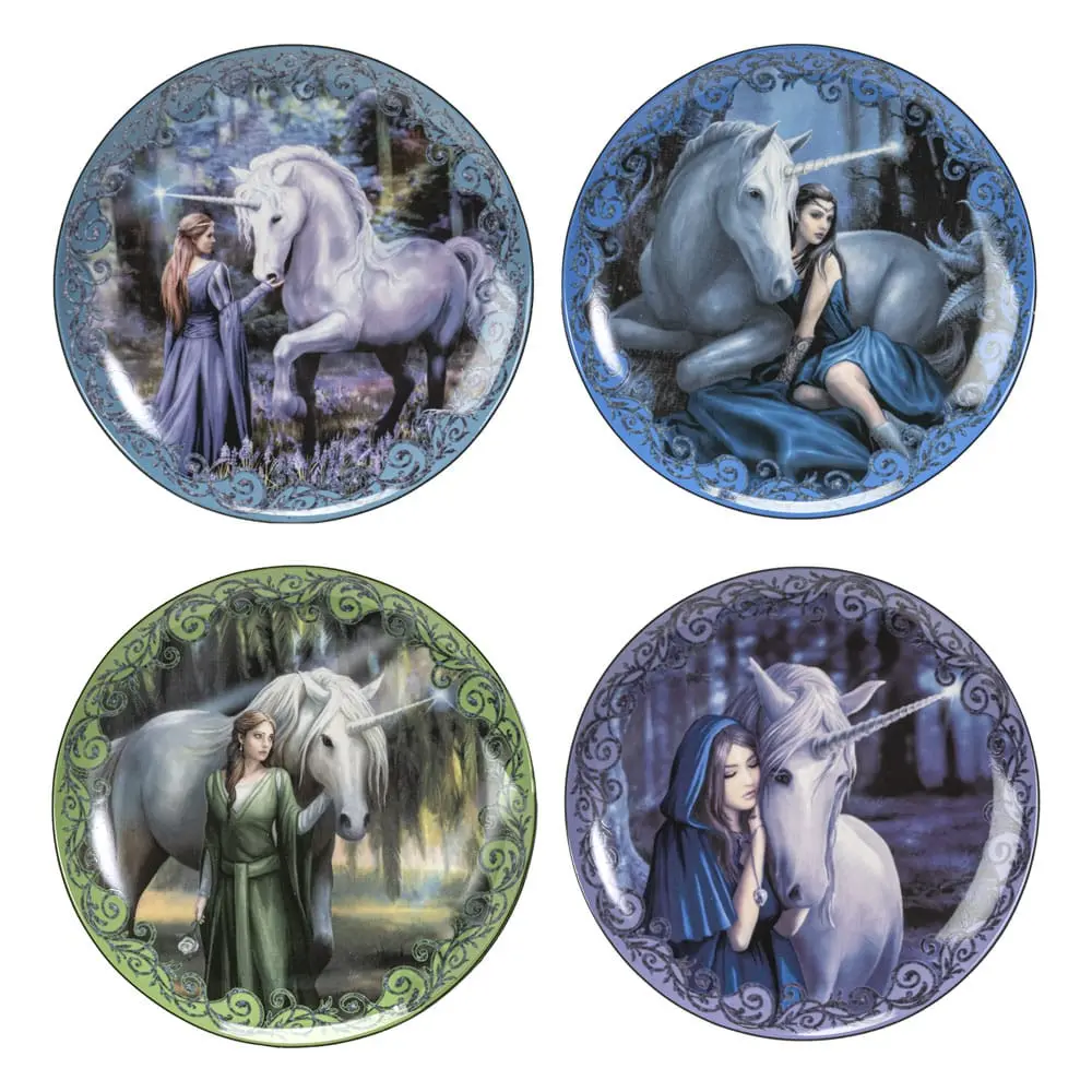 Anne Stokes Krožniki 4-Pack Unicorn and Maiden fotografija izdelka