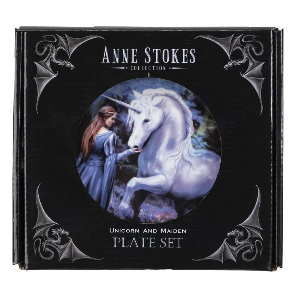 Anne Stokes Krožniki 4-Pack Unicorn and Maiden fotografija izdelka