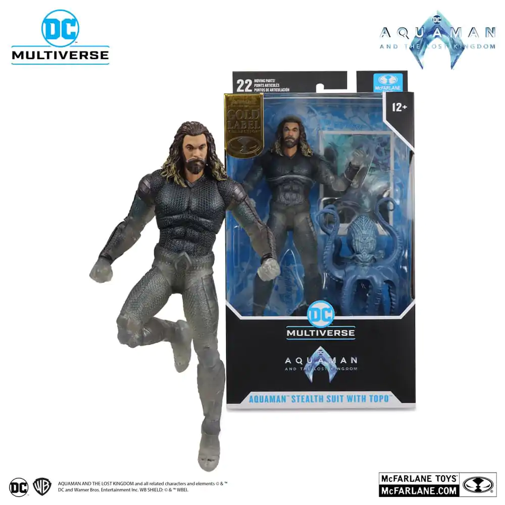 Aquaman and the Lost Kingdom DC Multiverse akcijska figura Aquaman (Stealth Suit with Topo) (Gold Label) 18 cm fotografija izdelka