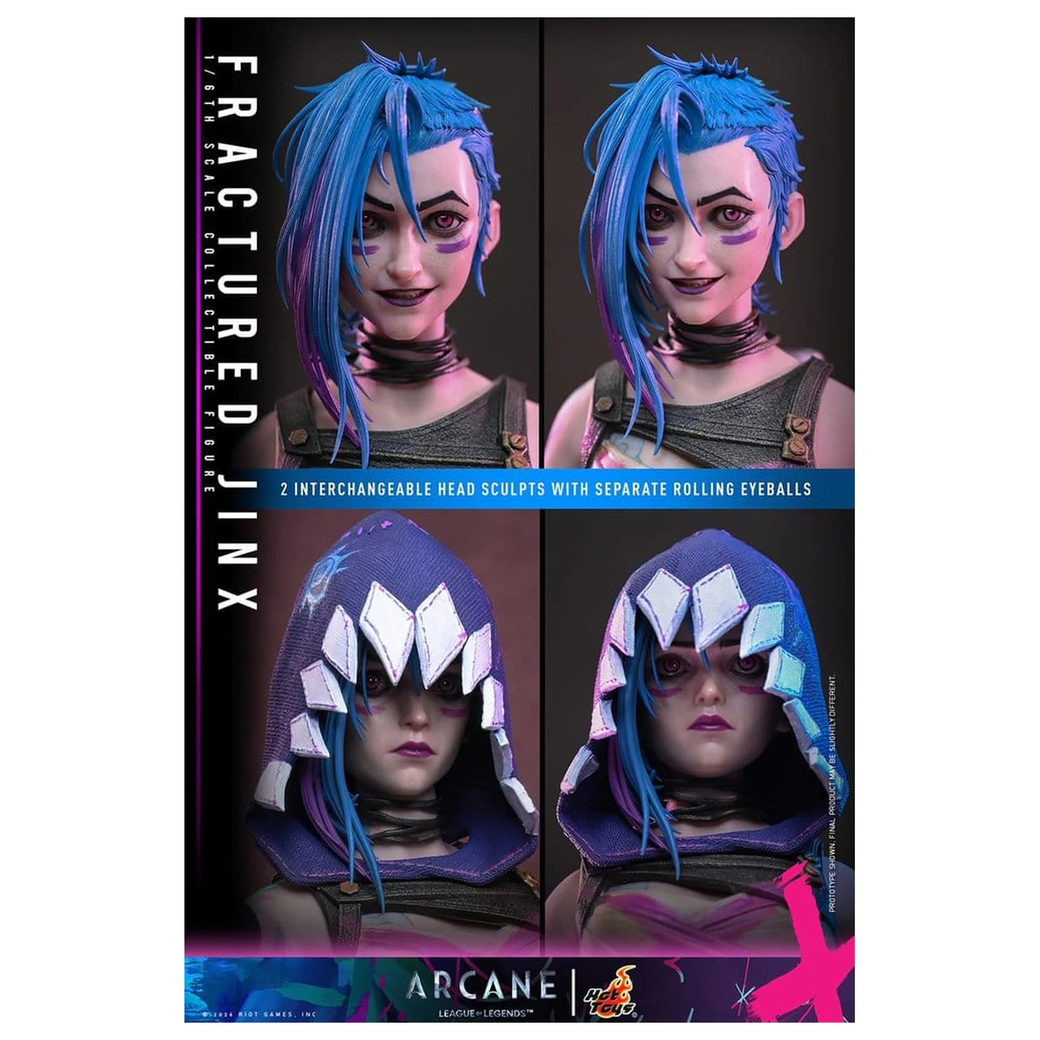 Arcane akcijska figura 1/6 Fractured Jinx 28 cm fotografija izdelka